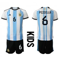 Dječji Nogometni Dres Argentina German Pezzella #6 Domaci SP 2022 Kratak Rukav (+ Kratke hlače)